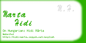 marta hidi business card